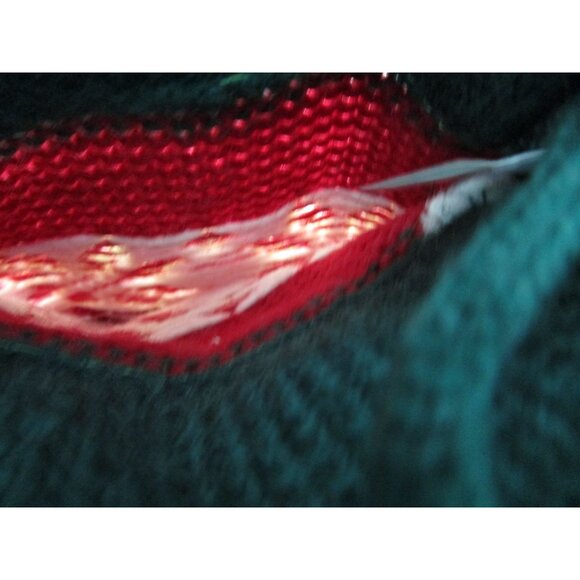 Vintage Christmas Knit Stocking With Reindeer Trees & Pom-Pom 24"x5.5" Festive R - Picture 12 of 12